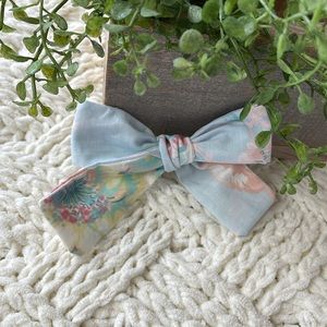 Handmade Floral Vintage Fabric Bow